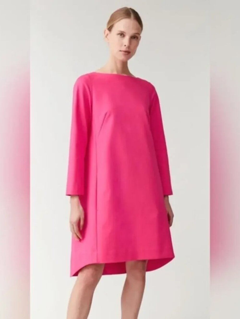 COS Boatneck Dress in Hot Pink Size 2 NWT